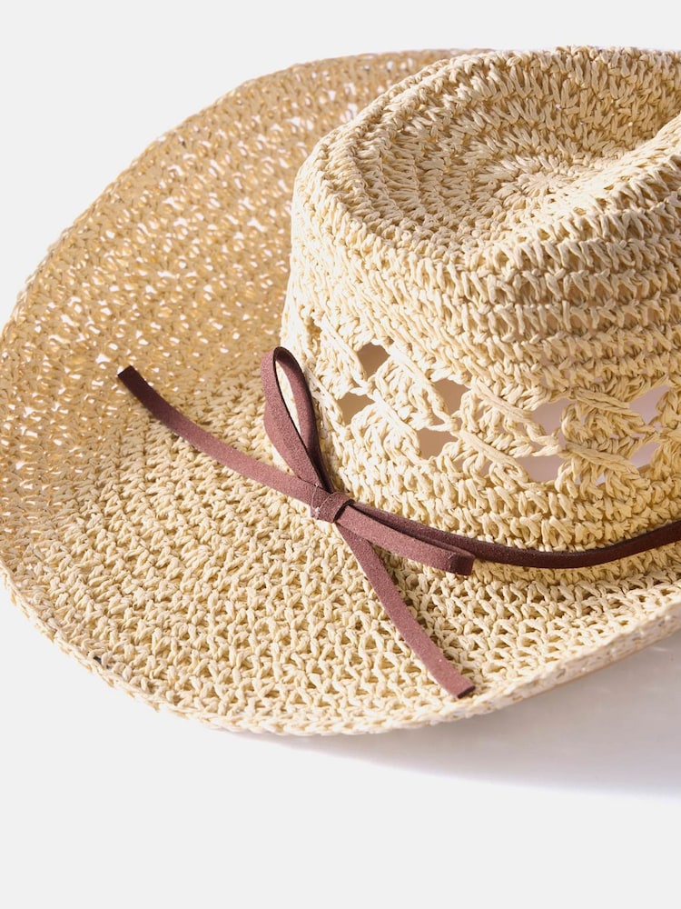 Mint Velvet Natural Straw Cowboy Hat - Image 2 of 5