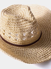 Mint Velvet Natural Straw Cowboy Hat - Image 3 of 5