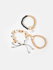 Mint Velvet Gold Tone Shell Friendship Bracelet Set - Image 2 of 4