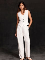 Mint Velvet White Tailored Waistcoat - Image 3 of 6
