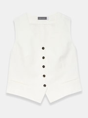 Mint Velvet White Tailored Waistcoat - Image 5 of 6