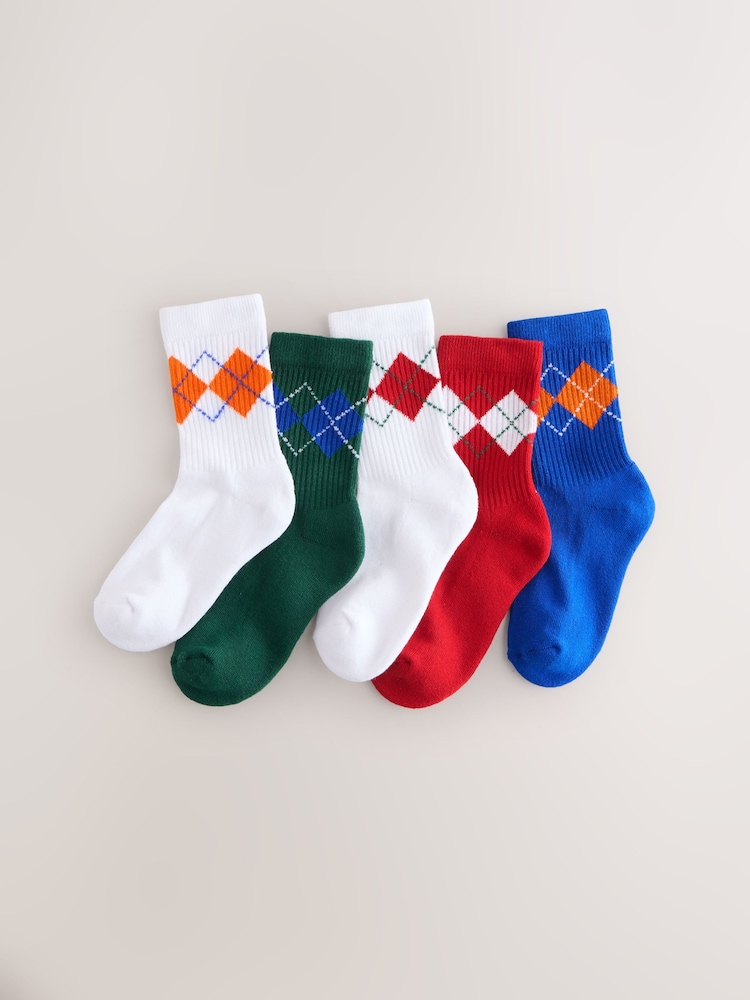 Multi Ribbed Socks 5 Pack - Image 1 of 3 Multi Ribbed Socks 5 Pack - Image 1 of 3