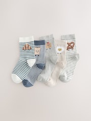 Blue/Neutral Food Characters Print Rich Socks 5 Pack - Image 1 of 3