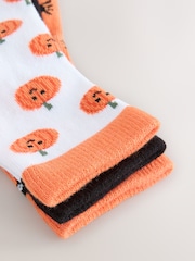 Orange/Black Cotton Rich Halloween Socks 3 Pack - Image 3 of 3