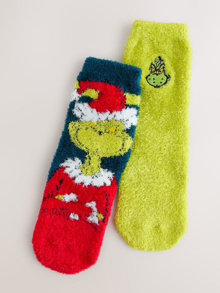 The Grinch License Character Cosy Socks 2 Pack - Image 1 of 3