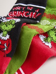 The Grinch Christmas License Character Cotton Rich Socks 3 Pack - Image 3 of 3