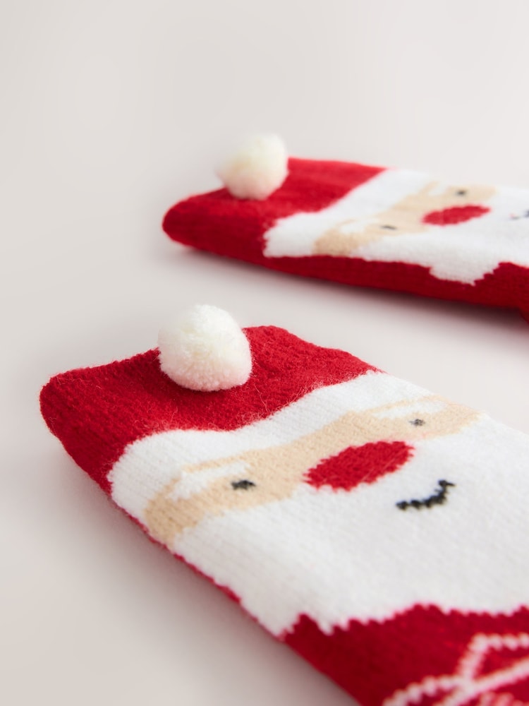 Red Santa Christmas Cosy Socks 1 Pack - Image 2 of 2 Red Santa Christmas Cosy Socks 1 Pack - Image 2 of 2