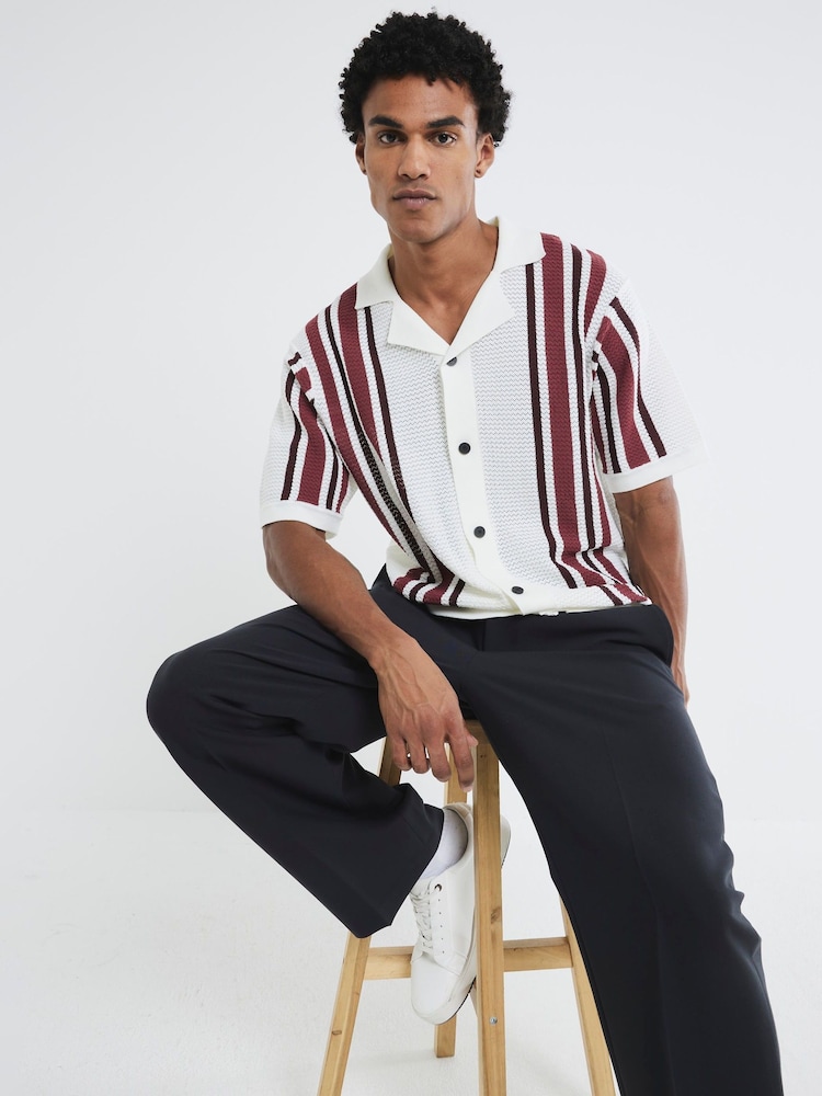 River Island White Textured Stripe Shirt - Image 1 of 3