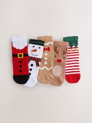 Multi Characters Christmas Cotton Rich Socks 5 Pack - Image 1 of 3