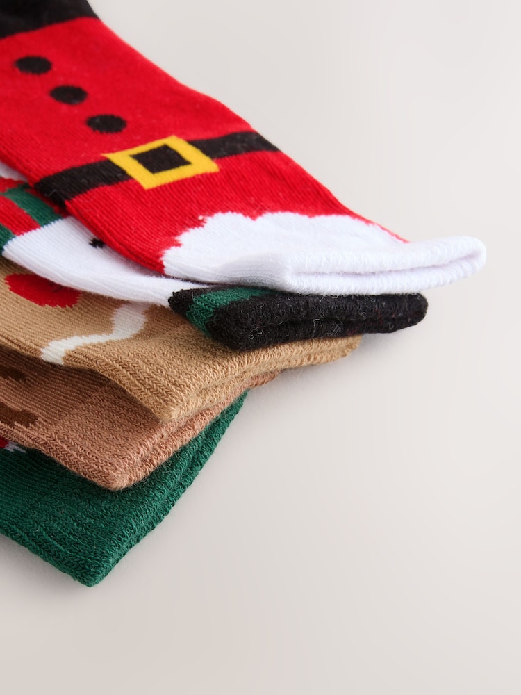 Multi Characters Christmas Cotton Rich Socks 5 Pack - Image 2 of 3