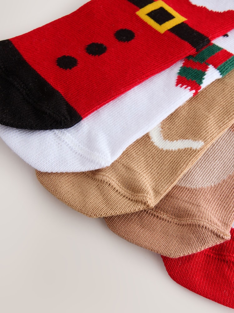Multi Characters Christmas Cotton Rich Socks 5 Pack - Image 3 of 3
