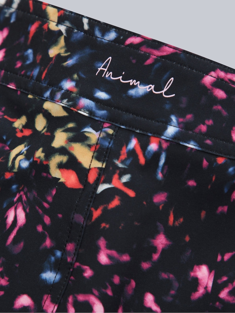 Animal Charcoal Black Womens Lenora Printed Quick Drying Board Shorts - Image 4 of 4