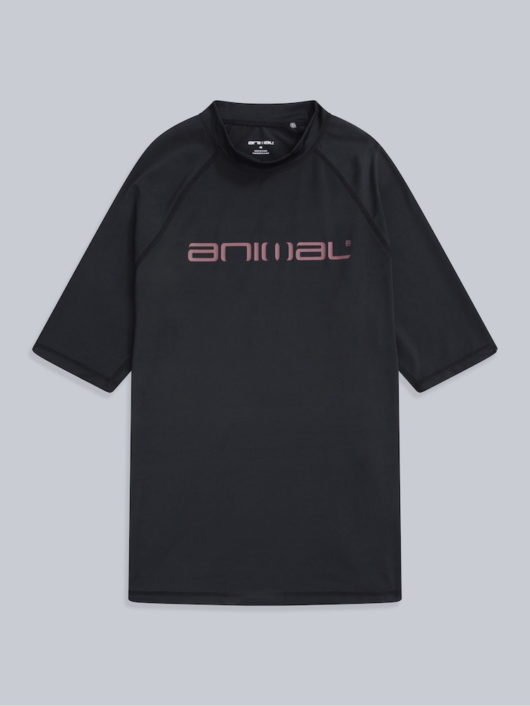 Animal Charcoal Black Mens Kai Quick Drying Rash Vest - Image 1 of 4