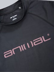 Animal Charcoal Black Mens Kai Quick Drying Rash Vest - Image 3 of 4