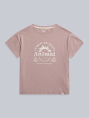 Animal Light Pink Womens Phoenix 100% Cotton T-Shirt - Image 1 of 5