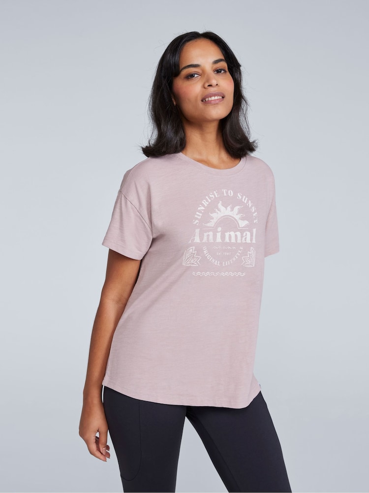 Animal Light Pink Womens Phoenix 100% Cotton T-Shirt - Image 1 of 9 Animal Light Pink Womens Phoenix 100% Cotton T-Shirt - Image 1 of 9