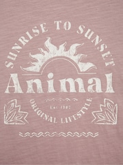Animal Light Pink Womens Phoenix 100% Cotton T-Shirt - Image 5 of 5