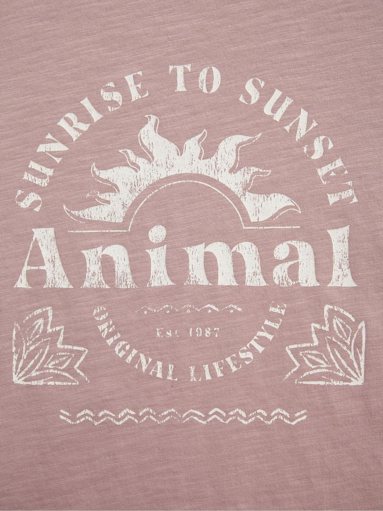 Animal Light Pink Womens Phoenix 100% Cotton T-Shirt - Image 5 of 5