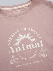 Animal Light Pink Womens Phoenix 100% Cotton T-Shirt - Image 8 of 9