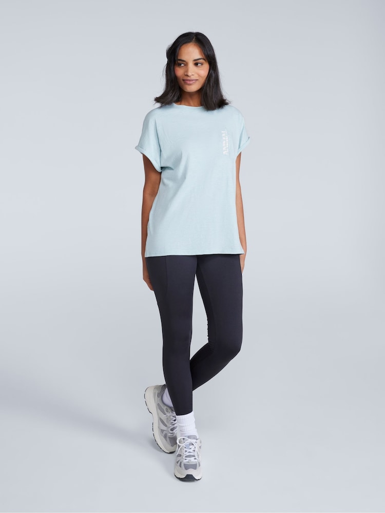 Animal Aqua Blue Womens Holly Logo 100% Cotton T-Shirt - Image 3 of 4