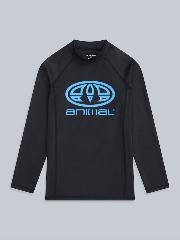 Animal Black Kids Sonny Quick Drying Rash Vest - Image 1 of 4