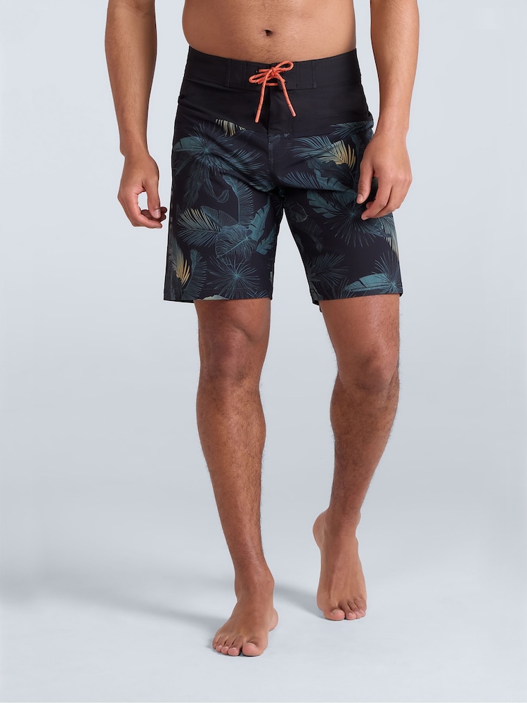Animal Black Mens Brett Print Quick Drying Board Shorts - Image 1 of 9 Animal Black Mens Brett Print Quick Drying Board Shorts - Image 1 of 9