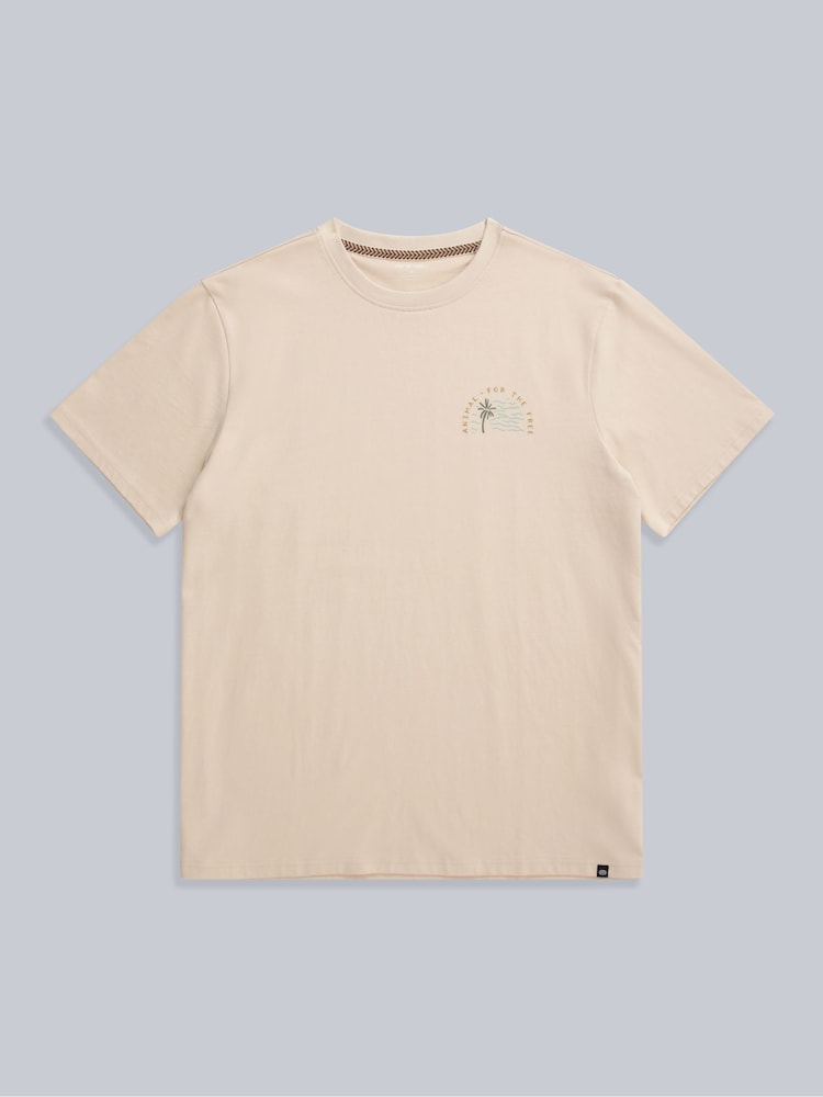 Animal Cream Mens Chase Relaxed 100% Cotton T-Shirt - Image 1 of 6