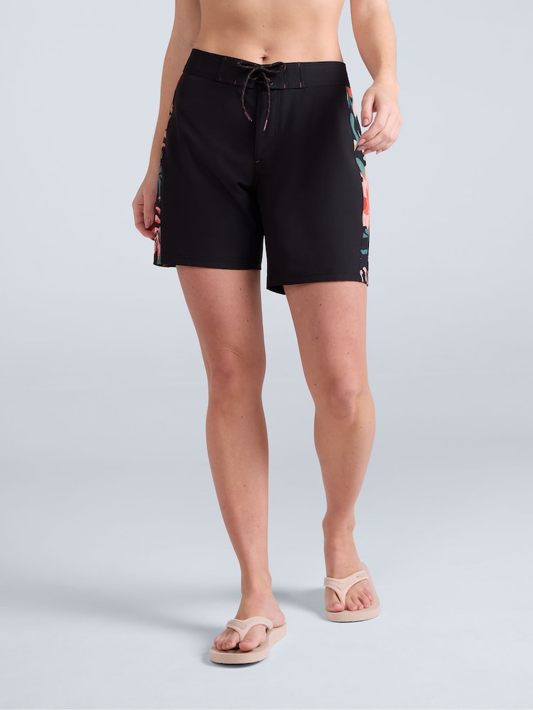 Animal Black Womens Lenora Printed Quick Drying Board Shorts - Image 1 of 8 Animal Black Womens Lenora Printed Quick Drying Board Shorts - Image 1 of 8