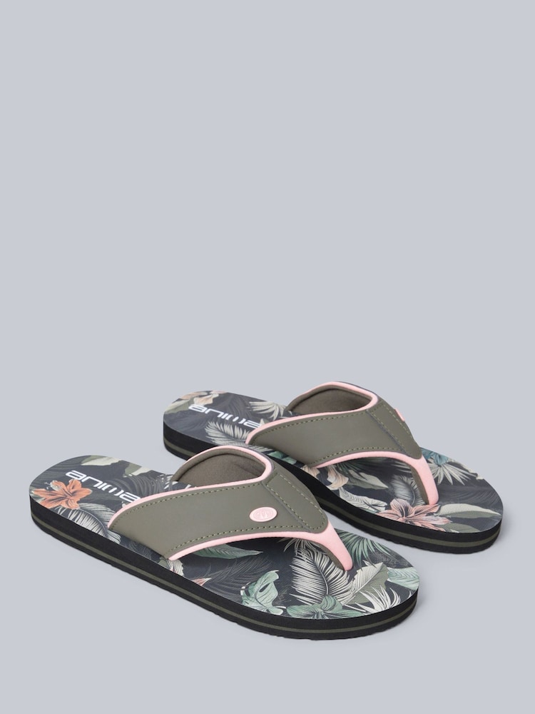 Animal Dusky Green Womens Swish Flip Flops - Image 1 of 5