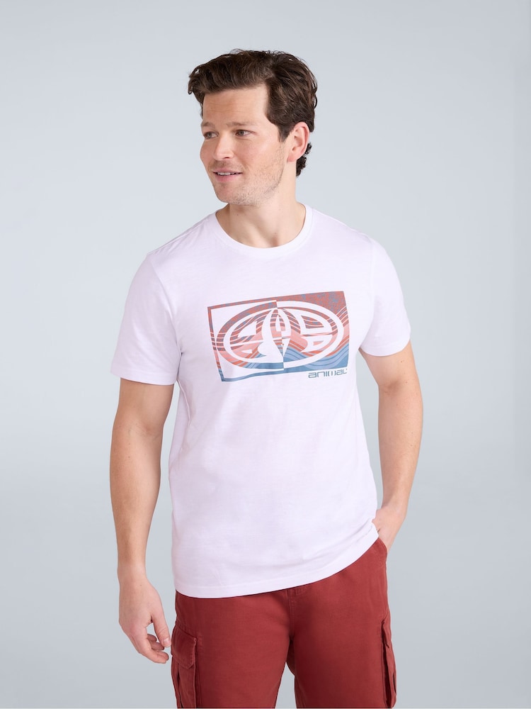 Animal White Mens Jacob T-Shirt - Image 1 of 9 Animal White Mens Jacob T-Shirt - Image 1 of 9