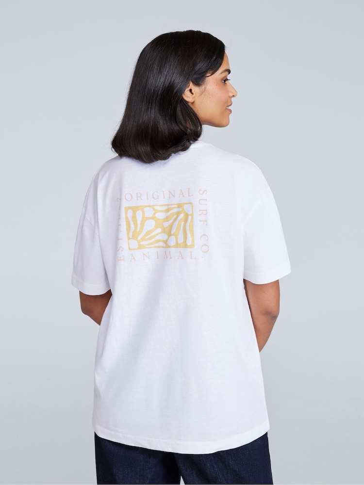 Animal White Womens Leena Boxy 100% Cotton T-Shirt - Image 3 of 5