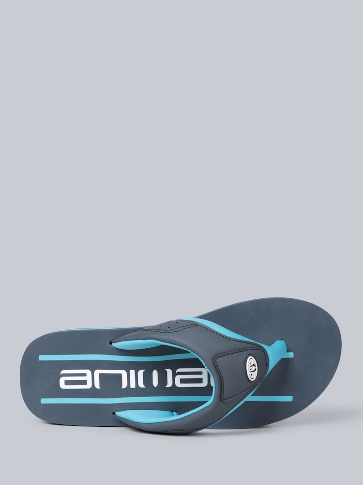 Animal Blue Mens Jekyl Flip Flops - Image 2 of 5