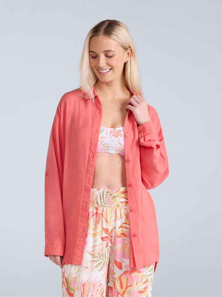 Animal Pink Womens Seya Beach Shirt - Image 1 of 7 Animal Pink Womens Seya Beach Shirt - Image 1 of 7
