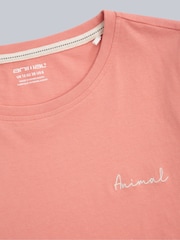 Animal Light Pink Womens Marina Logo 100% Cotton T-Shirt - Image 3 of 4