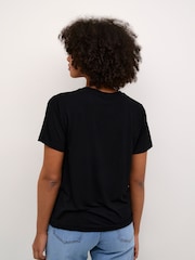 Kaffe Frida V-Neck Black T-Shirt - Image 2 of 6