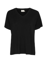 Kaffe Frida V-Neck Black T-Shirt - Image 5 of 6