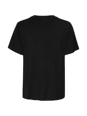 Kaffe Frida V-Neck Black T-Shirt - Image 6 of 6
