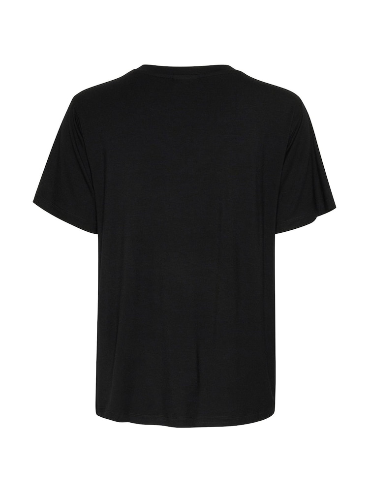 Kaffe Frida V-Neck Black T-Shirt - Image 6 of 6