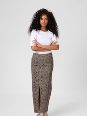 Kaffe Natural KAleondra Denim Maxi Skirt - Image 4 of 6