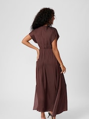 Kaffe Red KAalliie Short Sleeve Maxi Dress - Image 3 of 6