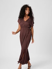 Kaffe Red KAalliie Short Sleeve Maxi Dress - Image 4 of 6