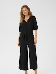 Kaffe KAivanna Tea Cropped Black Jumpsuit - Image 2 of 5
