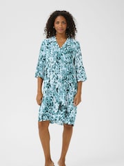 Kaffe Green KAhera Amber Printed Knee Length Dress - Image 2 of 5