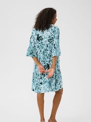 Kaffe Green KAhera Amber Printed Knee Length Dress - Image 3 of 5