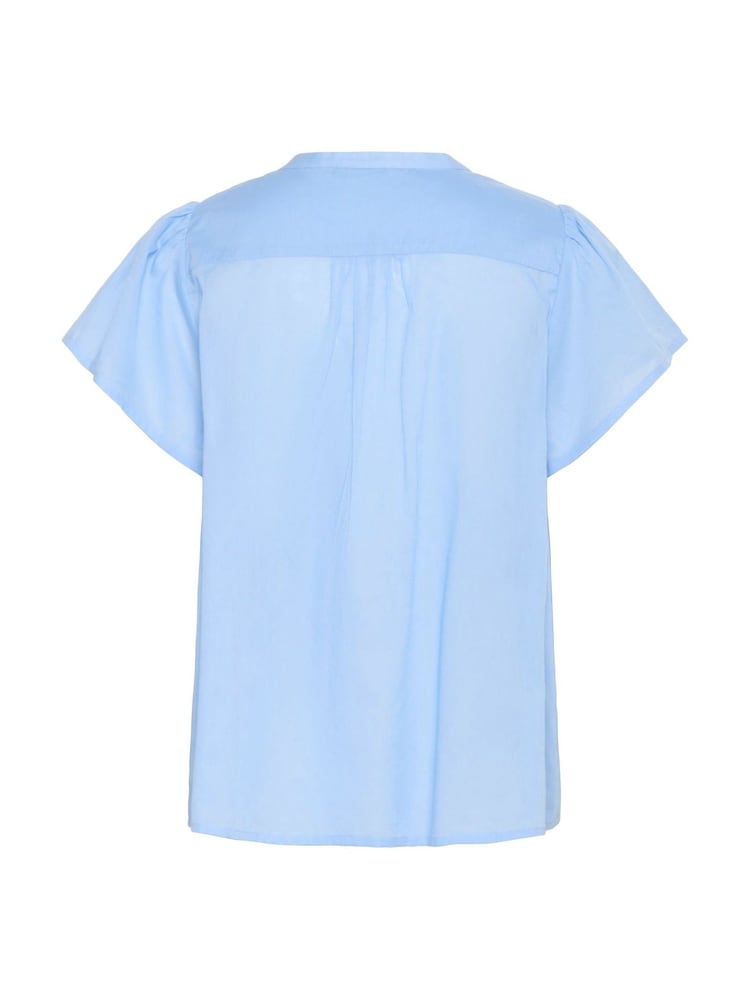 Kaffe Blue KAkarli Short Sleeve V-Neck 100% Cotton Blouse - Image 5 of 5 Kaffe Blue KAkarli Short Sleeve V-Neck 100% Cotton Blouse - Image 5 of 5