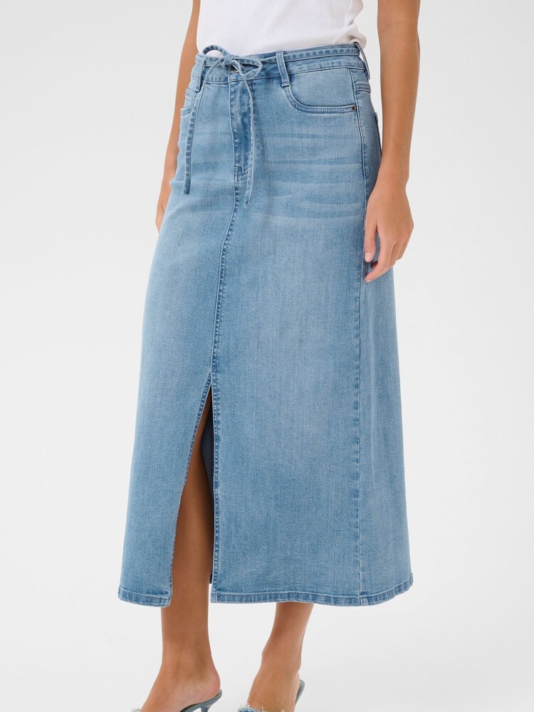 Kaffe Blue KAsarah A-Line Midi Denim Skirt - Image 1 of 5 Kaffe Blue KAsarah A-Line Midi Denim Skirt - Image 1 of 5