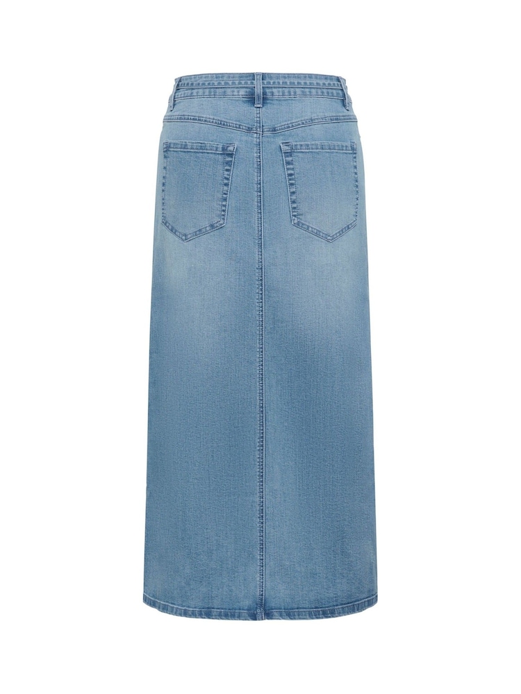 Kaffe Blue KAsarah A-Line Midi Denim Skirt - Image 5 of 5