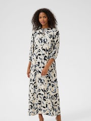 Kaffe White KApedra Long Sleeve Maxi Dress - Image 1 of 5