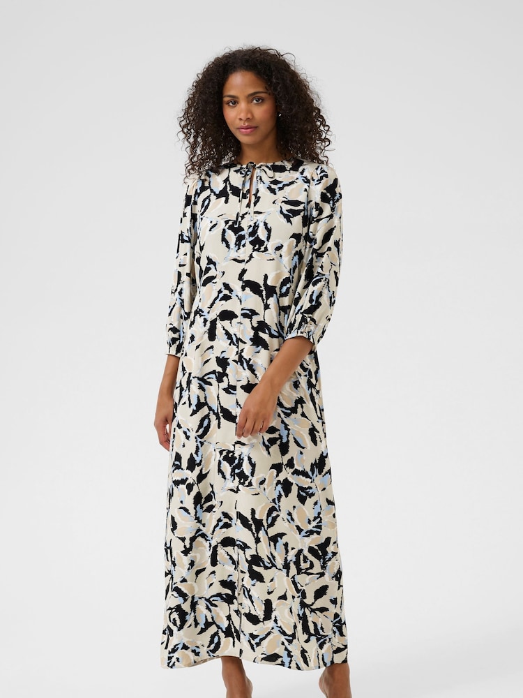 Kaffe White KApedra Long Sleeve Maxi Dress - Image 1 of 5