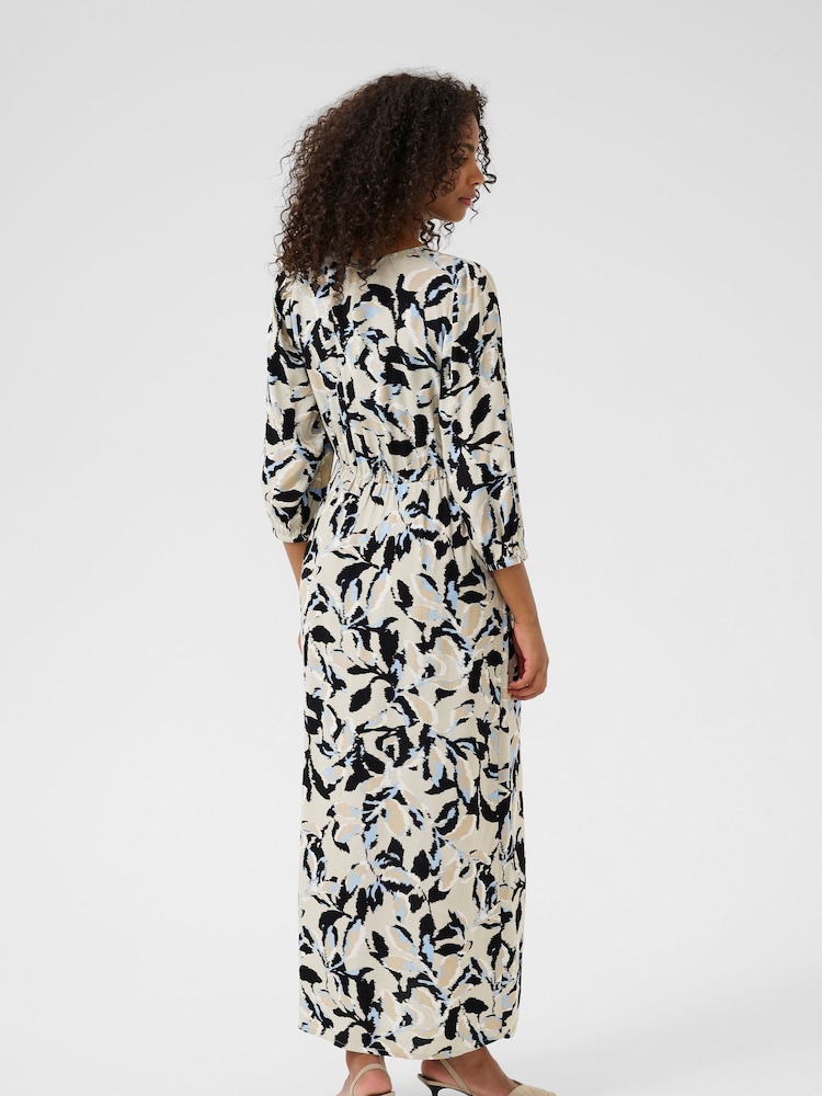 Kaffe White KApedra Long Sleeve Maxi Dress - Image 2 of 5